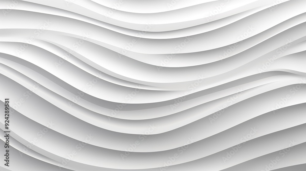 Obraz premium Abstract white wavy background with soft shadows.