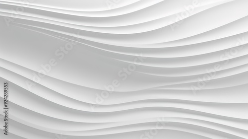 Abstract white wavy background with soft shadows.