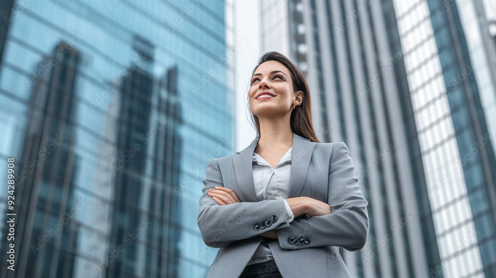 Well-groomed business young woman in full height Well-groomed business young woman in full height