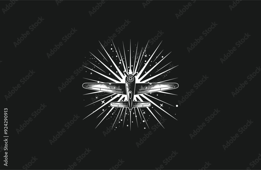 Fototapeta premium Aircraft logo vector icon illustration style
