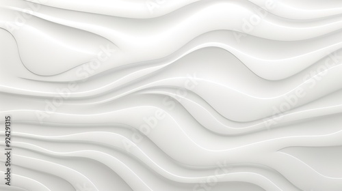 Abstract white wavy background with subtle shadows.