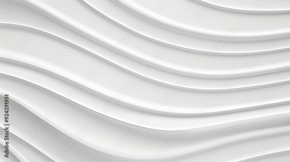 Abstract white wavy background, flowing, smooth, lines.