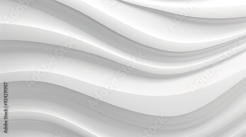 Abstract white wavy background, minimal design.