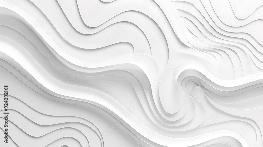 Abstract white wavy background, modern design.