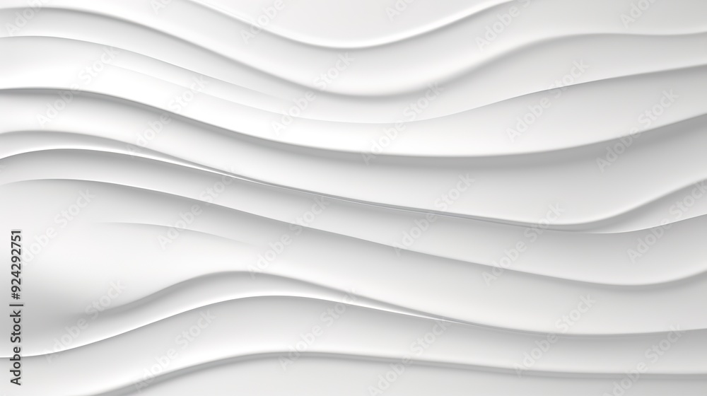 Fototapeta premium Abstract white wavy background, smooth and flowing lines, minimal design, elegant and modern.