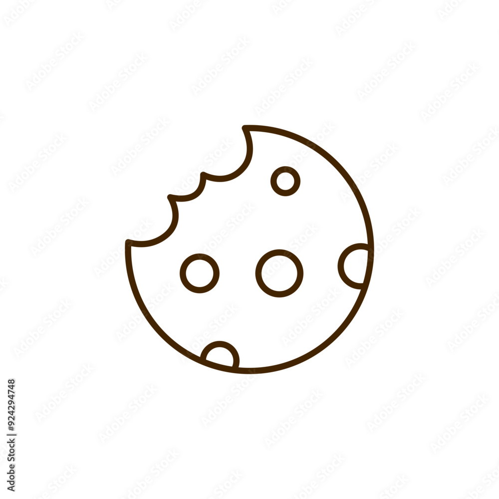 Fototapeta premium Chocolate chip cookie outline