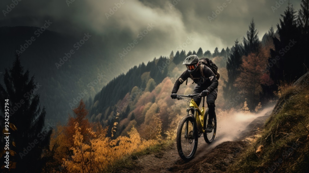 Naklejka premium Mountain Biking Adventure