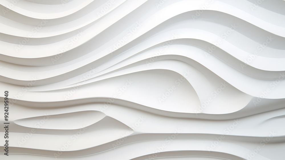 Obraz premium Abstract white wavy pattern, textured background.