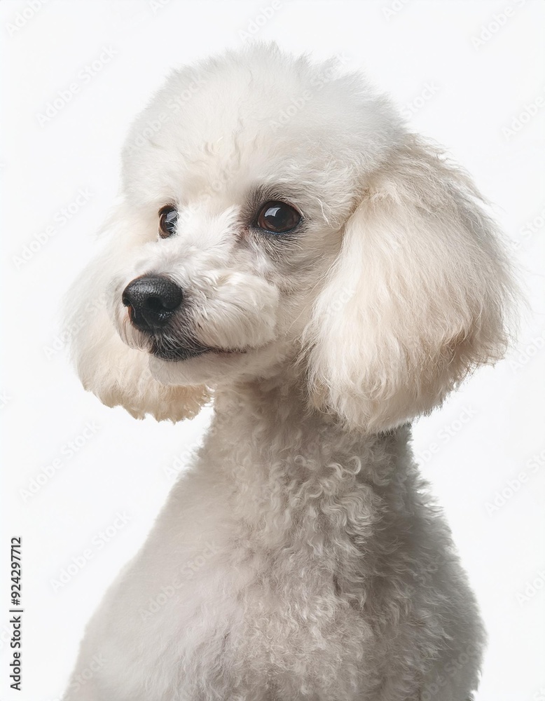 トイプードルのポートレート（Toy Poodle portrait on white background）
