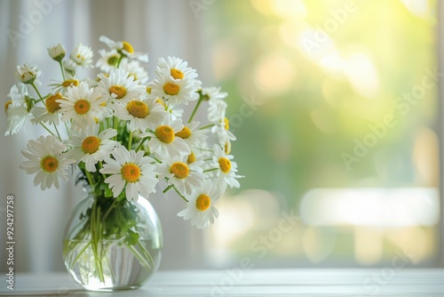 Rich daisy bouquet in a vase on the table