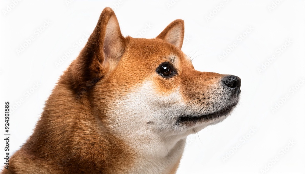 柴犬のポートレート（Shiba Inu portrait on white background）
