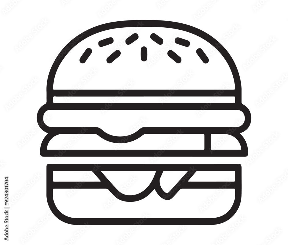 Burger icon isolated on white background. Modern and editable burger icon silhouette vector Burger icon isolated on white background. Modern and editable burger icon silhouette vector