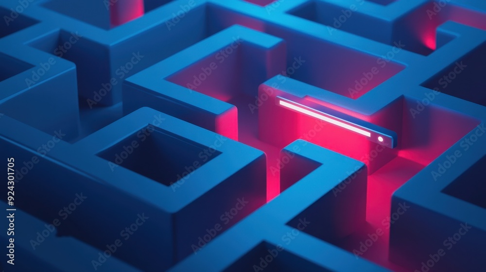 Glowing Path Through a Maze Glowing Path Through a Maze