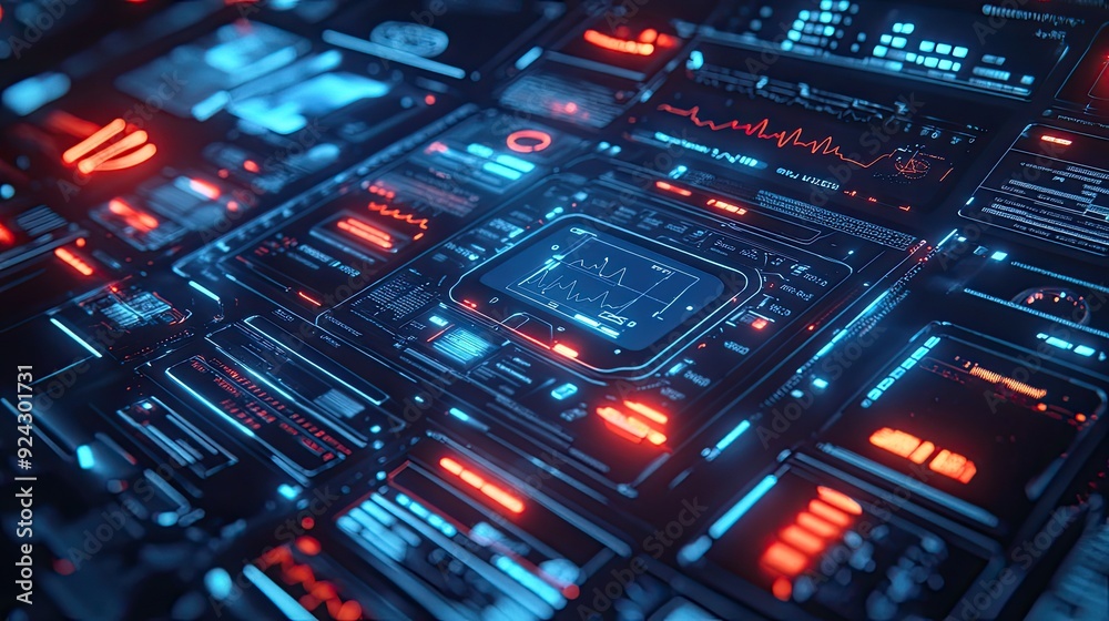 digital health hub, wearable devices and tablets, bright screens and sharp details, modern and high-tech tones digital health hub, wearable devices and tablets, bright screens and sharp details, modern and high-tech tones