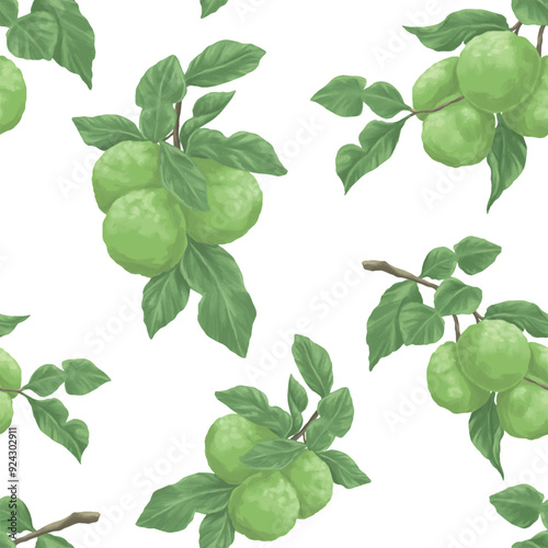 Bergamot pattern for fabric and textile print