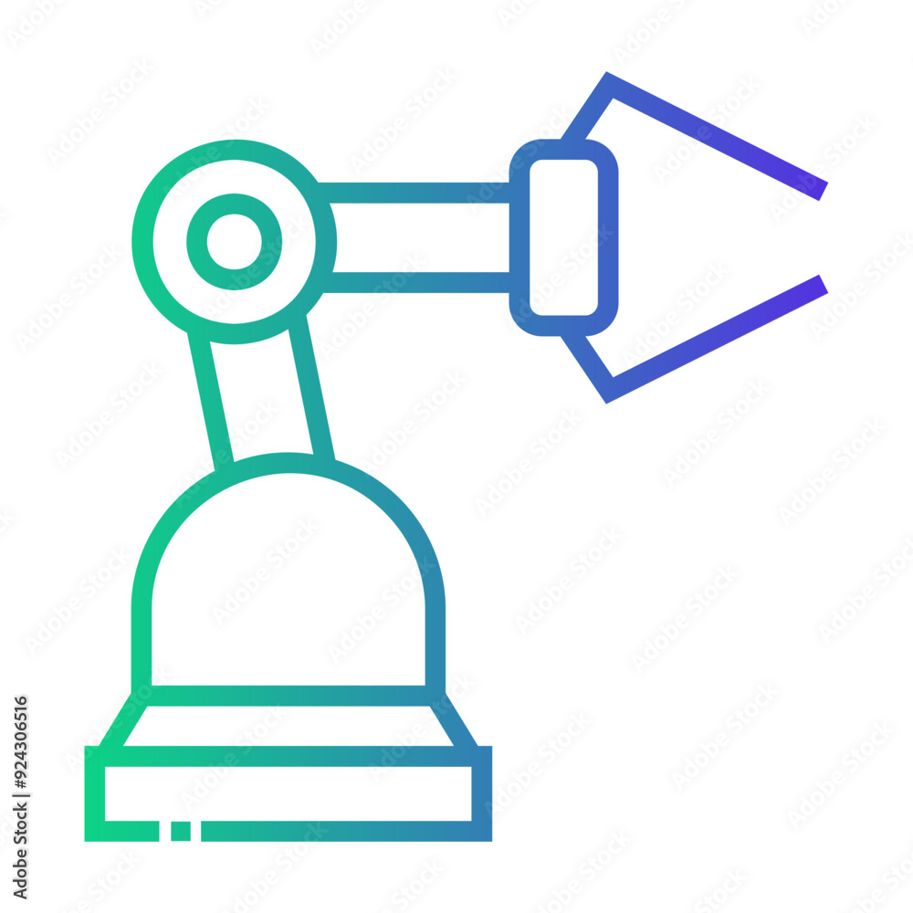 industrial robot Line Gradient Icon industrial robot Line Gradient Icon