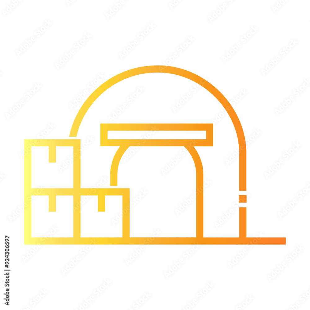 warehouse Line Gradient Icon warehouse Line Gradient Icon