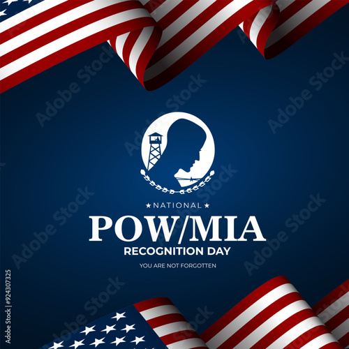 National POW MIA Recognition Day Background Vector Illustration