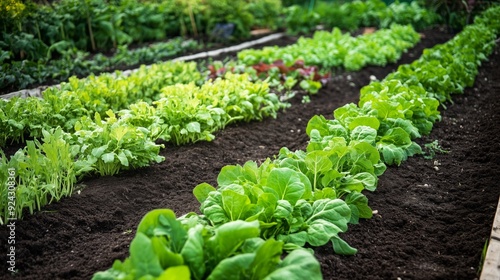 A thriving community garden contrasts sharply with a neglected plot, showing care vs. abandonment.