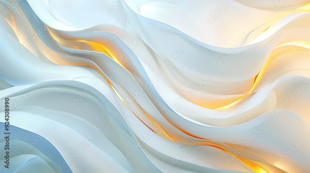 Obraz premium Abstract background with white and orange waves.