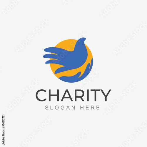 charity logo vector illustration template