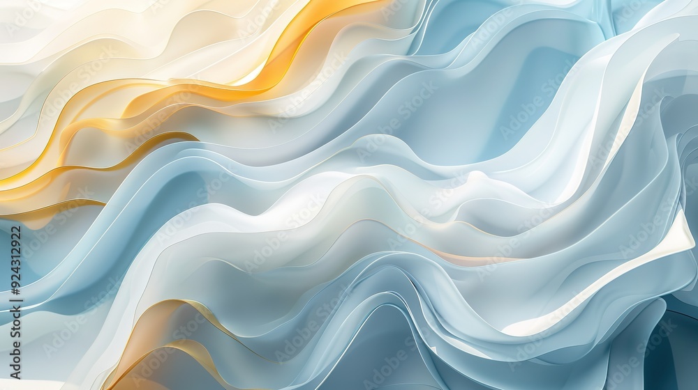 Fototapeta premium Abstract blue and orange wavy background.
