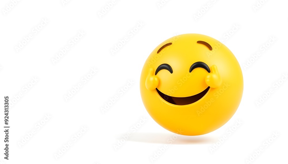 Fototapeta premium 3d yellow emoji with thumbs up