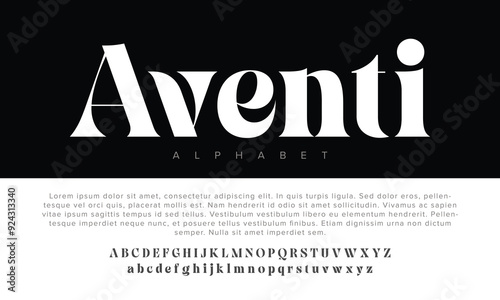 Luxury Aventi Bold alphabet letters font for logo photo