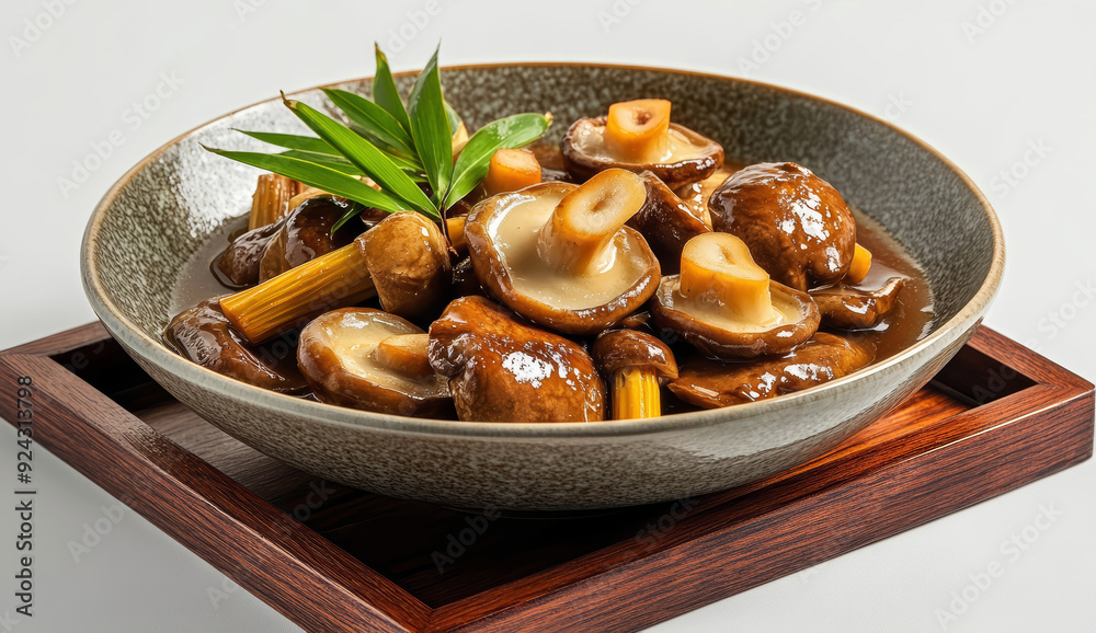 Fototapeta premium A bowl of braised shiitake mushrooms