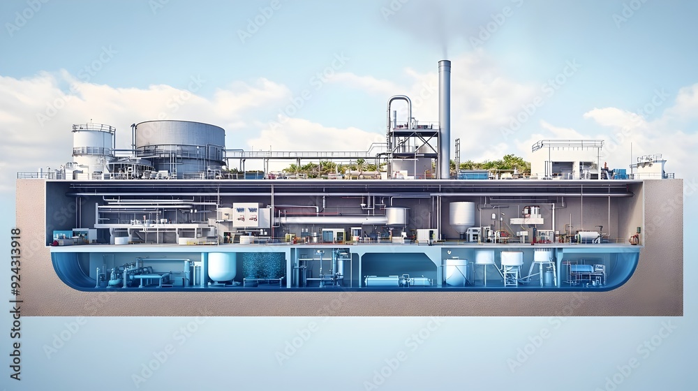 Cross Section Visualization of the Desalination Process Showcasing and ...