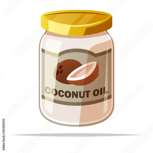 Jar of coconut oil vector isolated illustration