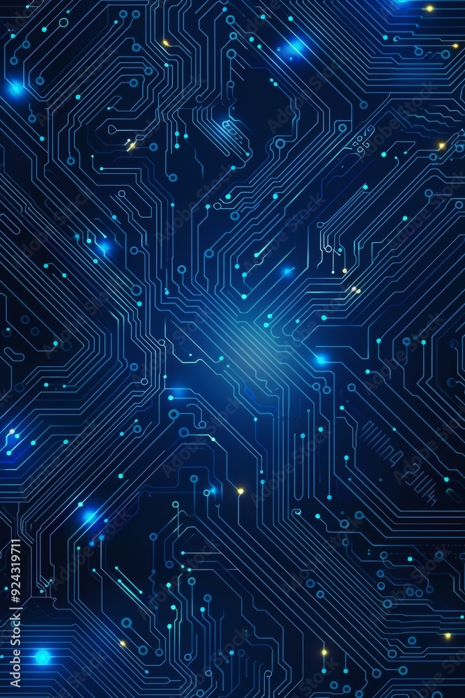 Obraz premium Vector illustration of a detailed electronic circuit board frame background design