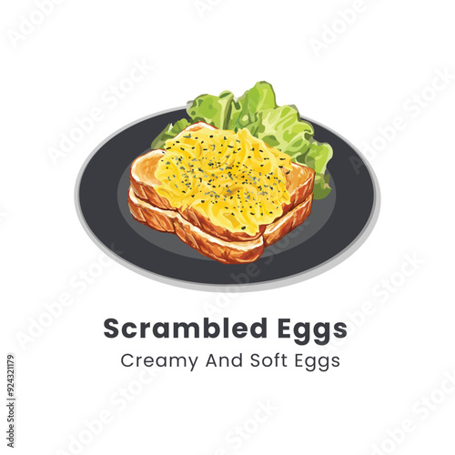 Hand drawn vector illustration of scrambled eggs
