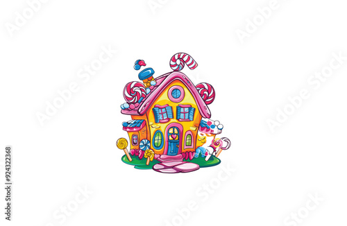 Candy house design vector illustration