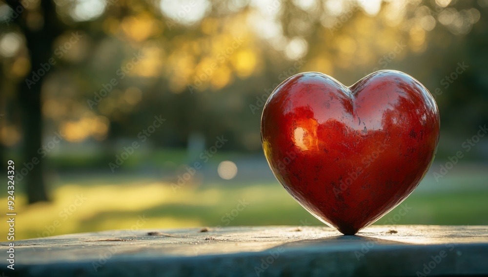 Close-up of a heart-shaped object on a table with a blurred background Close-up of a heart-shaped object on a table with a blurred background