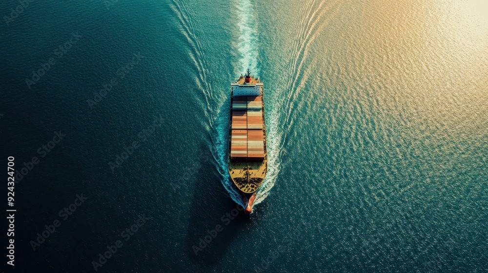 freight cargo ship on the sea, aerial view freight cargo ship on the sea, aerial view