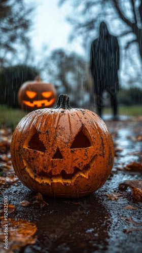 Celebrating in Style with a Frightening Jack-o'-Lantern photo