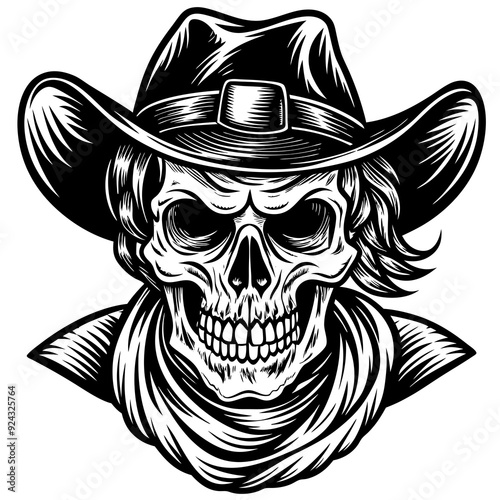 skull with cowboy hat