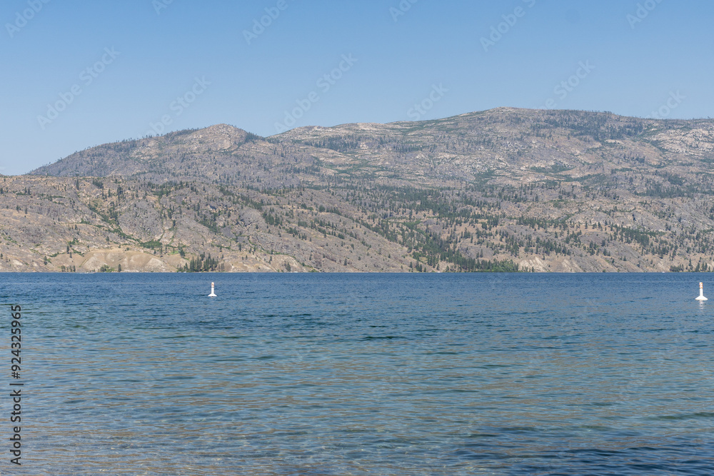 summer time July Okanagan Lake British Columbia Canada water landscape blue sky summer time July Okanagan Lake British Columbia Canada water landscape blue sky