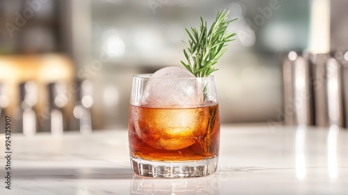 A Classy Cocktail with Rosemary Garnish