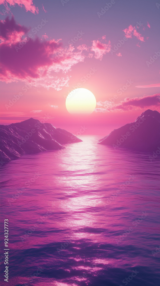 sunrise over the sea in purple ambient light sunrise over the sea in purple ambient light