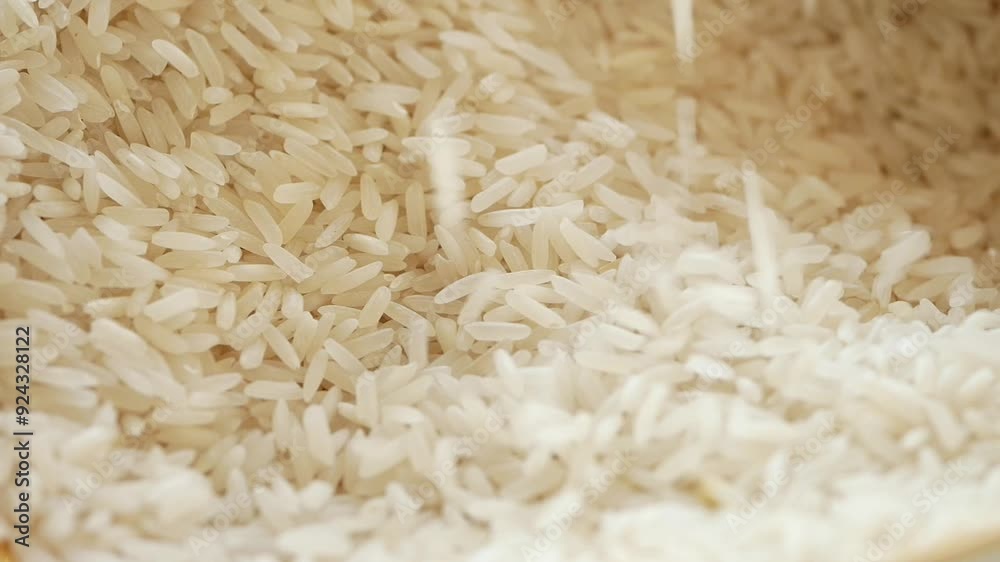 Closeup view of Raw White Rice Grains elegantly placed on a Soft Background for emphasis Closeup view of Raw White Rice Grains elegantly placed on a Soft Background for emphasis