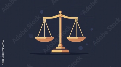 Golden Scale of Justice Icon.