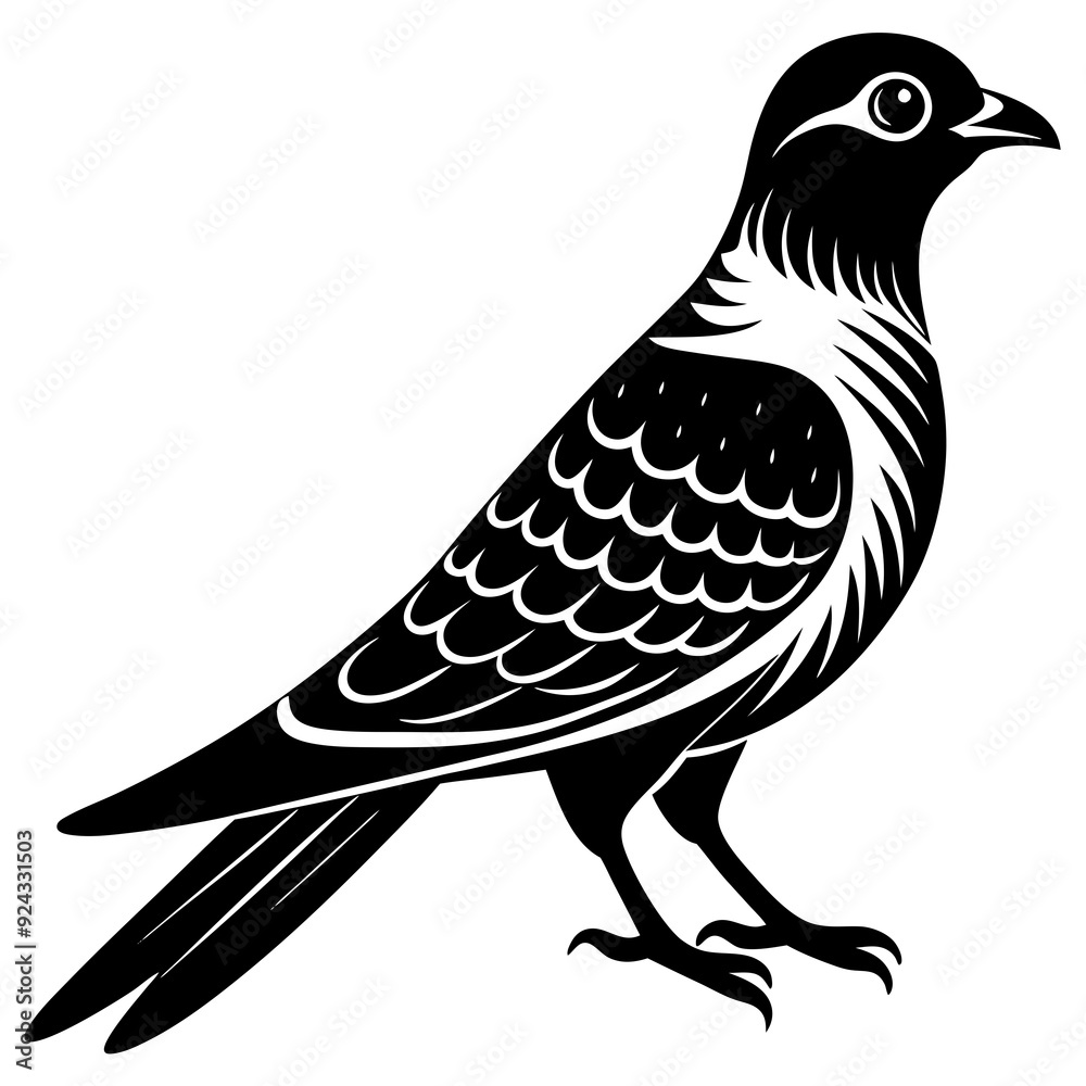 Fototapeta premium Vector art of cuckoo icon silhouette illustration
