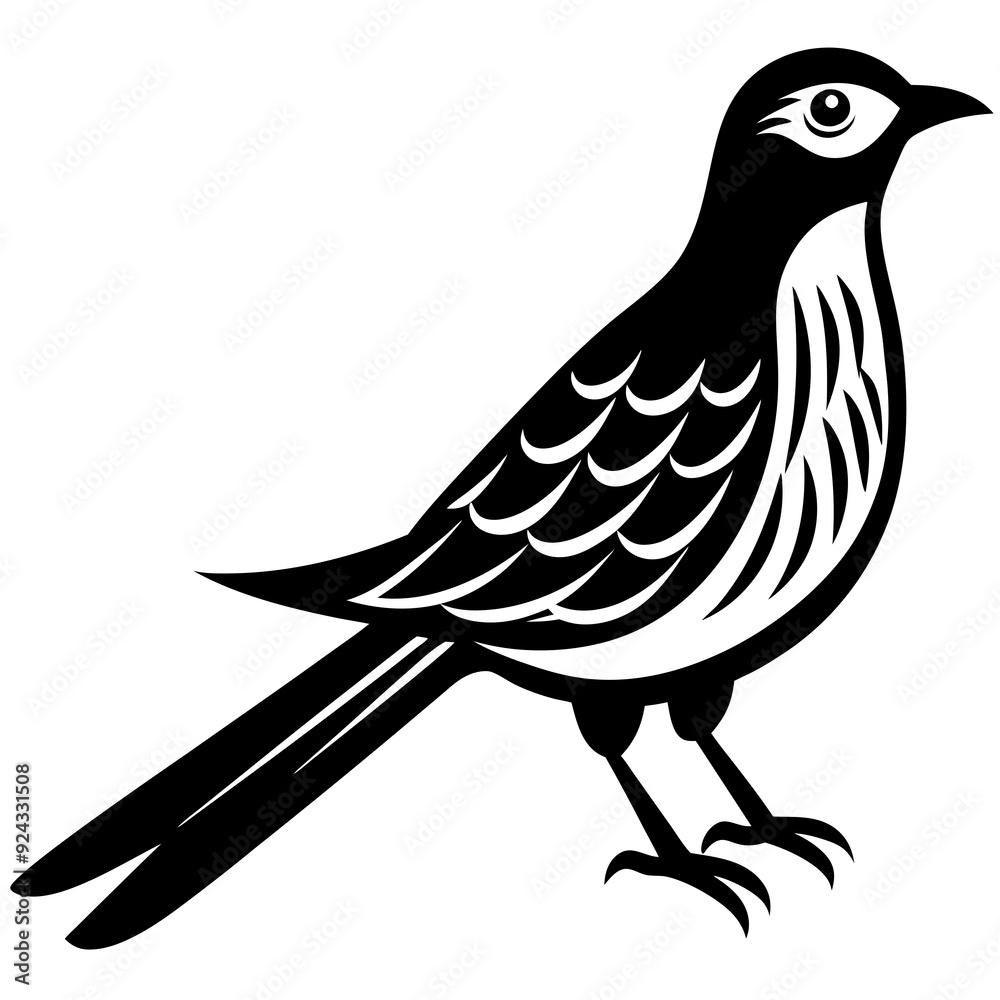 Obraz premium Vector art of cuckoo icon silhouette illustration