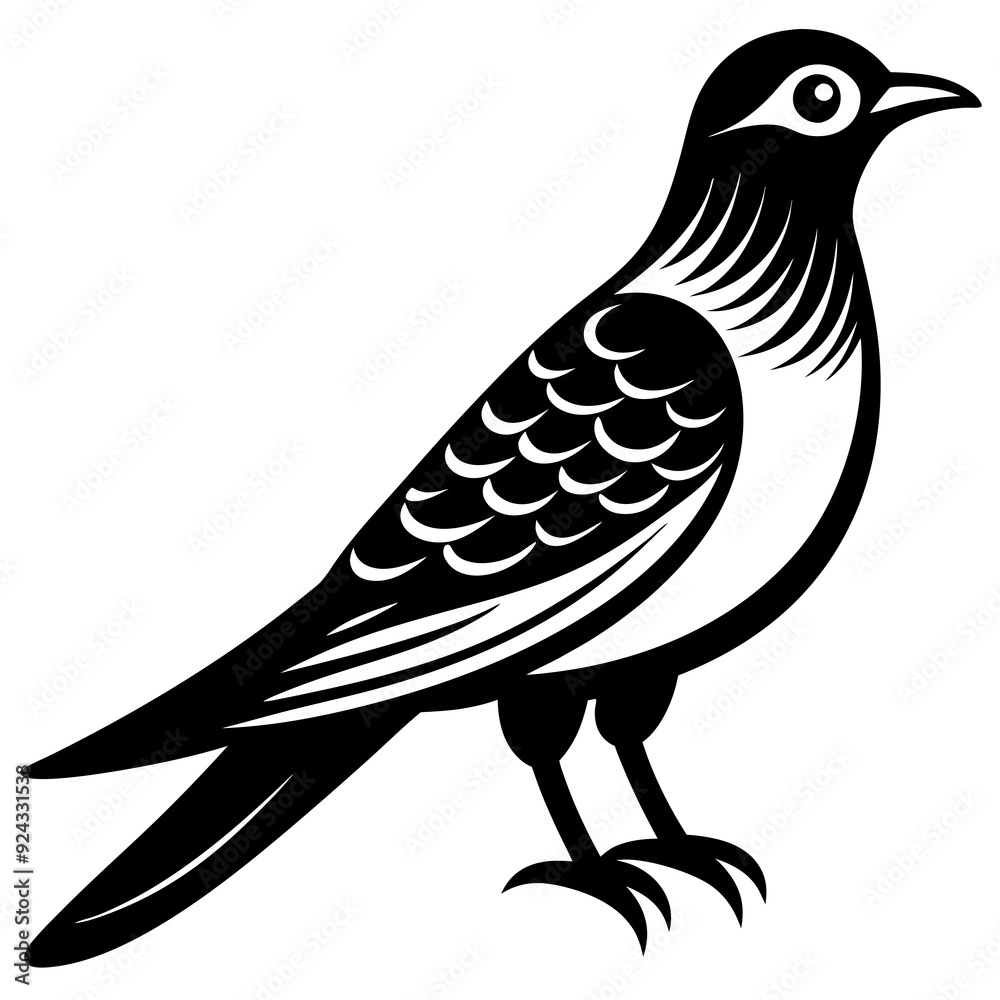 Fototapeta premium Vector art of cuckoo icon silhouette illustration