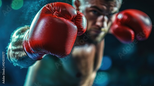 Potrait of the boxer's punches photo