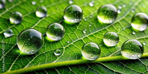 Clear water droplets on a leaf, nature, environment, freshness, purity, rain, dew, reflection,wet, macro, close-up, pureness