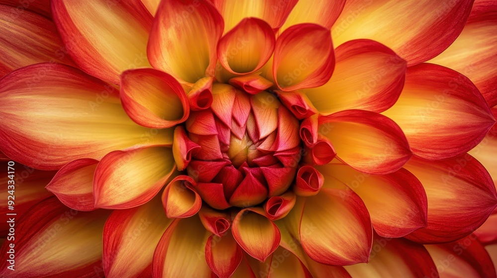 Closeup of a Red and Yellow Dahlia Flower Closeup of a Red and Yellow Dahlia Flower