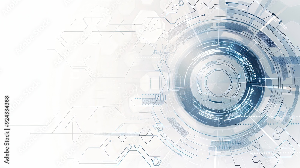 Obraz premium Futuristic digital interface with a circular design.